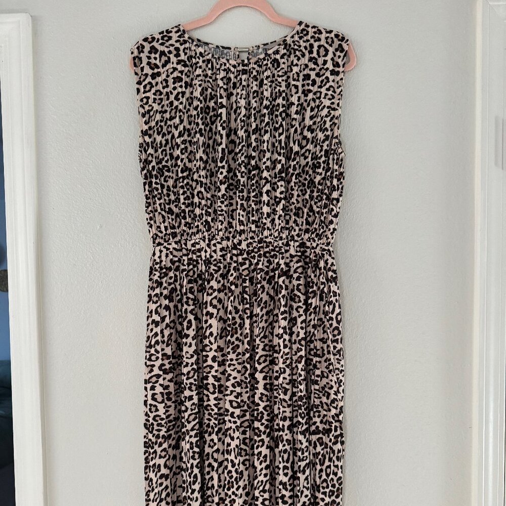 H&M Cheetah Print Lightweight Midi Dress – Perfect for Work, Size S